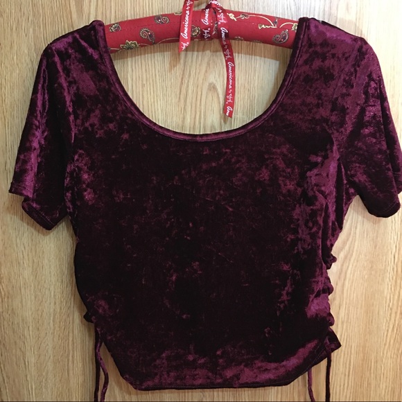 LA Hearts Red Velvet Crop Top Sz M - Picture 2 of 9